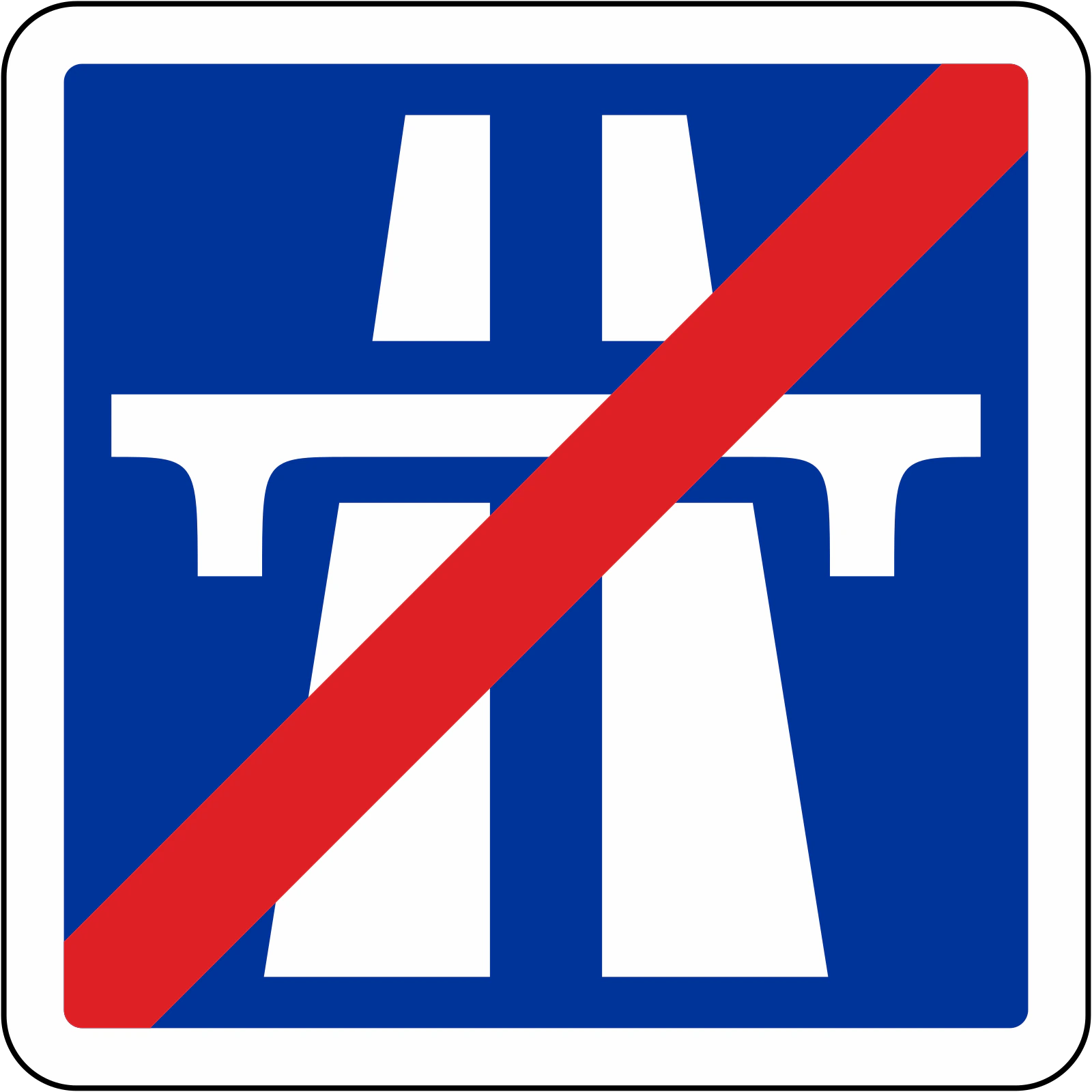 Autoroute-F-fin - Ende der Autobahn Verkehrsschild