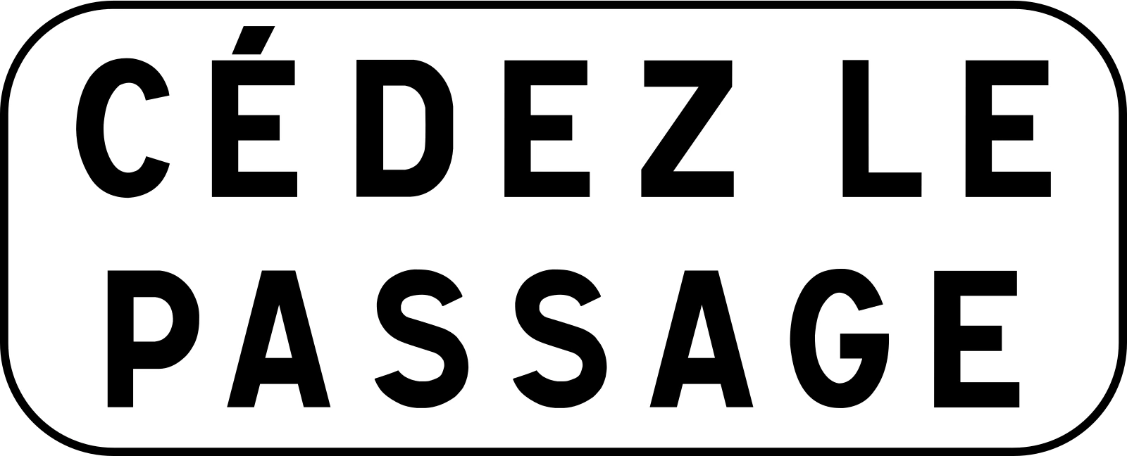 M9c - Panneau routier Cédez le passage