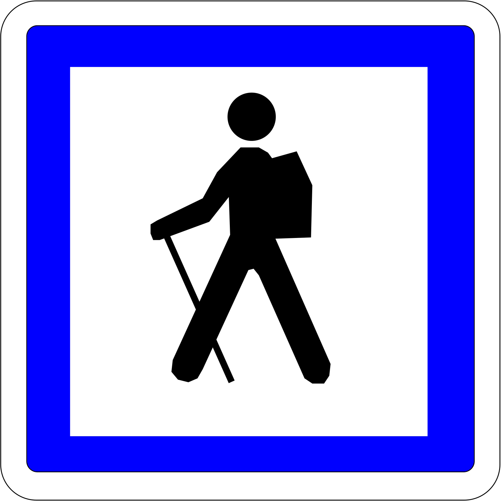 CE6a - Wanderroute Verkehrsschild