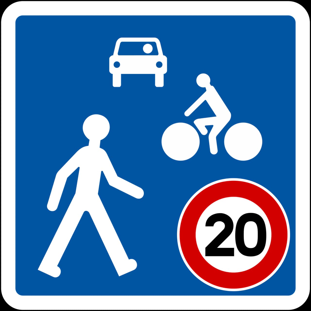 B52 - Zona Residencial (límite de velocidad de 20 km/h) señal de tráfico
