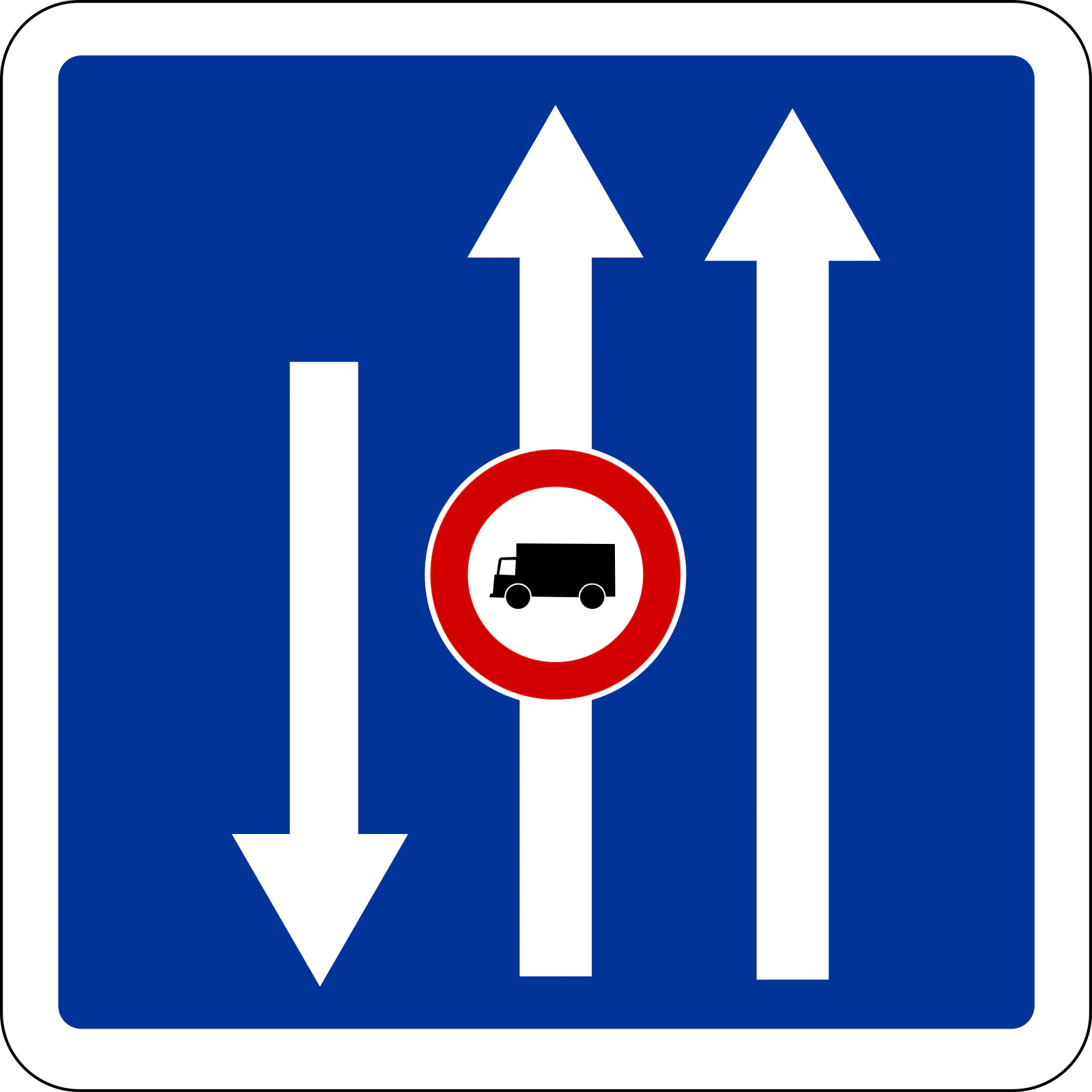 C24a-1 - Panneau routier Voie interdite aux poids lourds