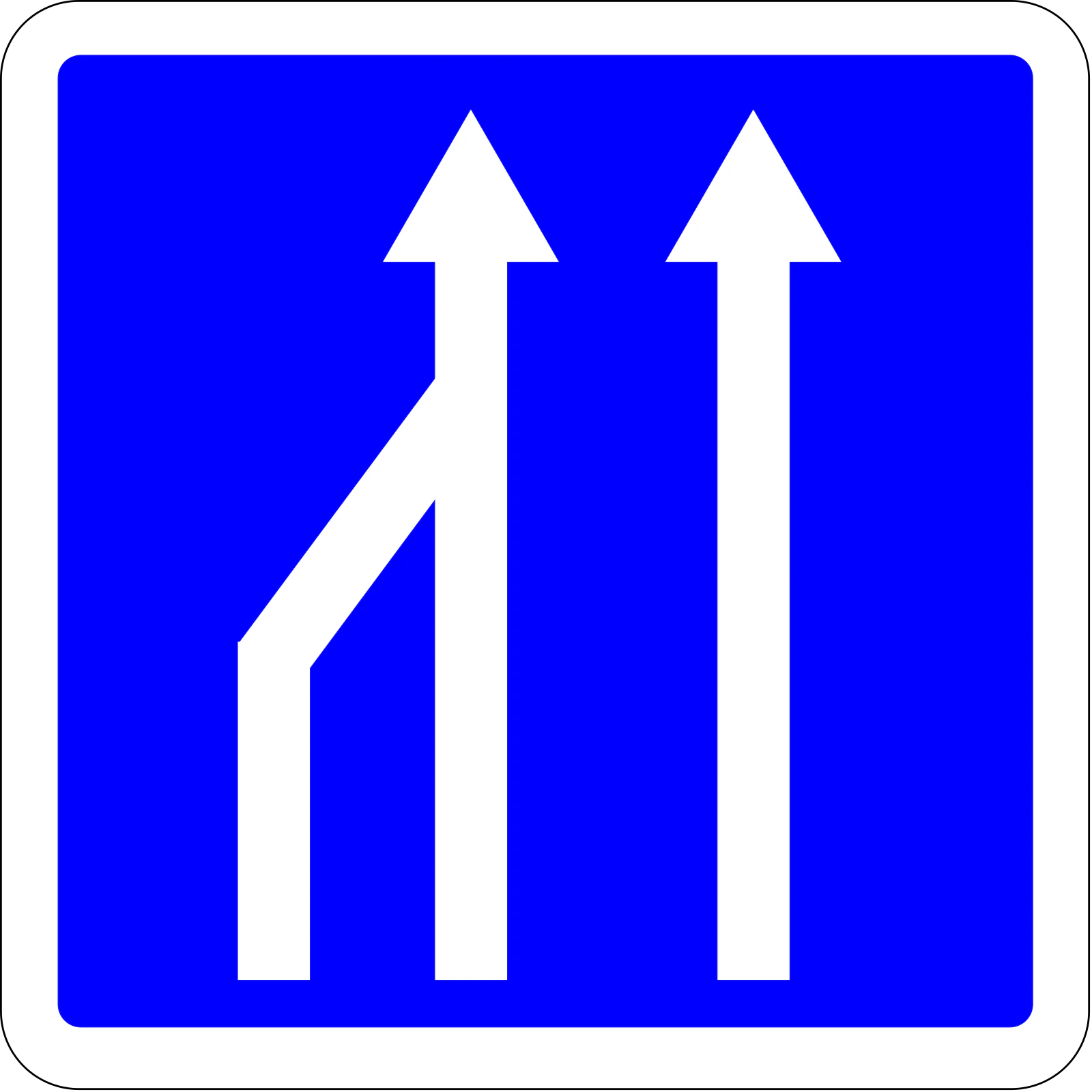 C28-2 - Fahrspuren verschmelzen Verkehrsschild
