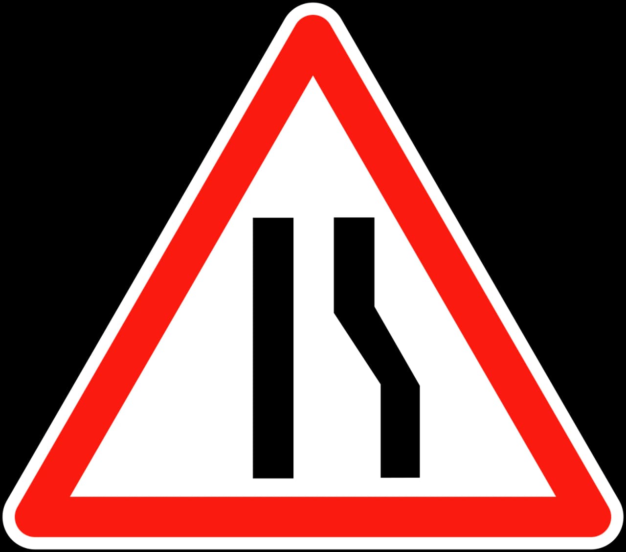 A3a - Fahrbahnverengung rechts Verkehrsschild