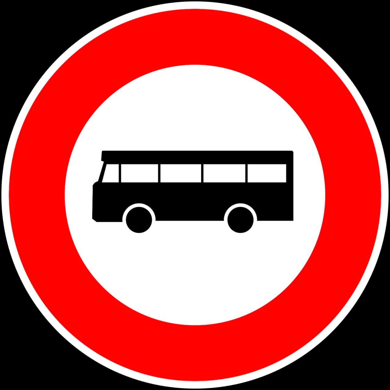 B9f - Zakaz wjazdu autobusów znak drogowy