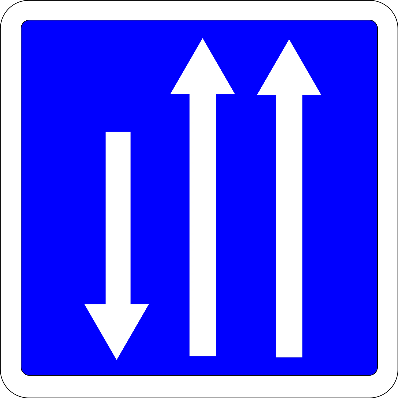 C29b - Panneau routier Voies de dépassement