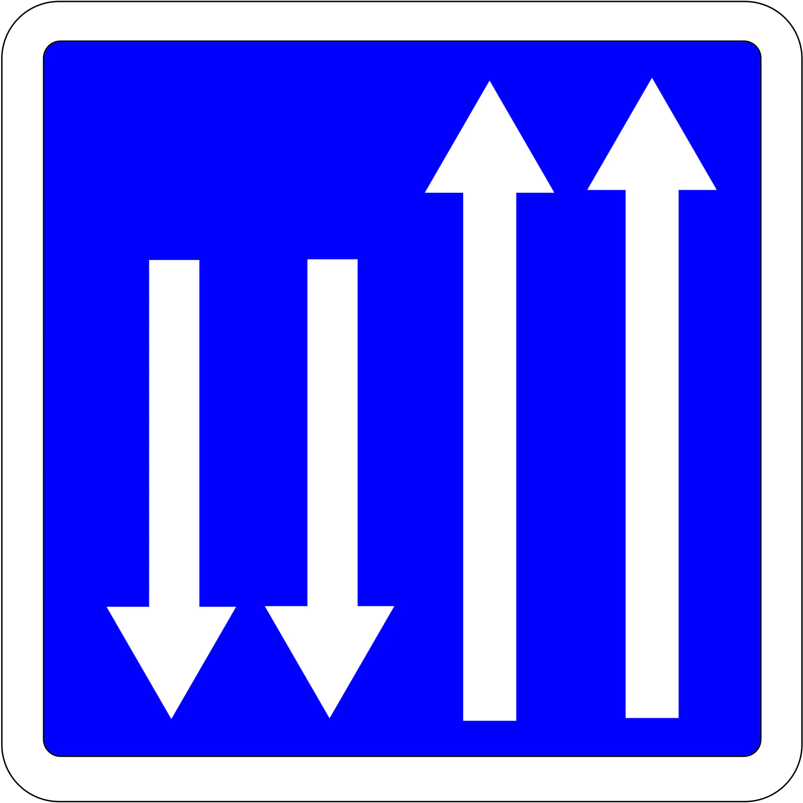 C29a - Panneau routier Voies de dépassement