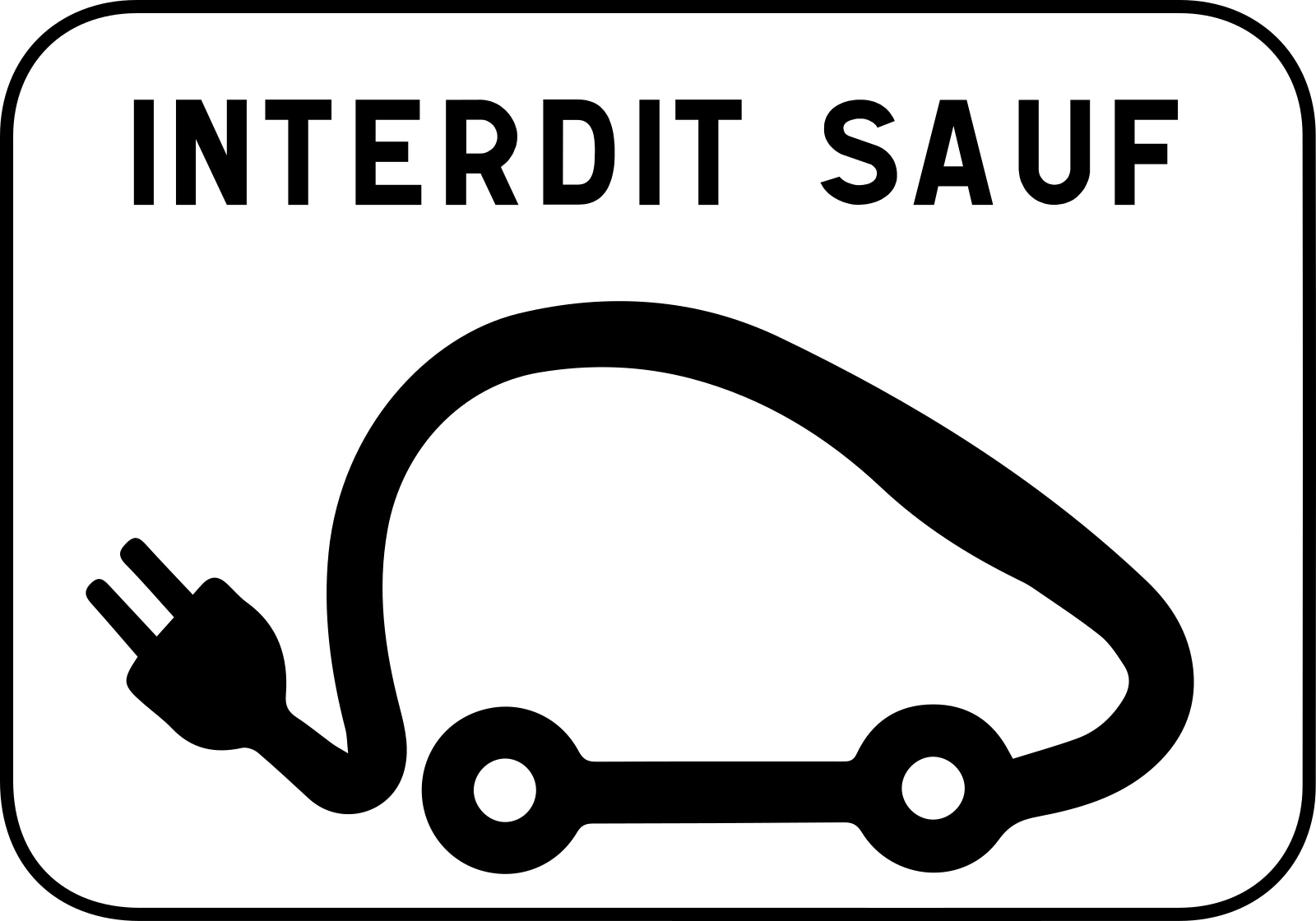 M6i - Solo aparcamiento para vehículos eléctricos señal de tráfico