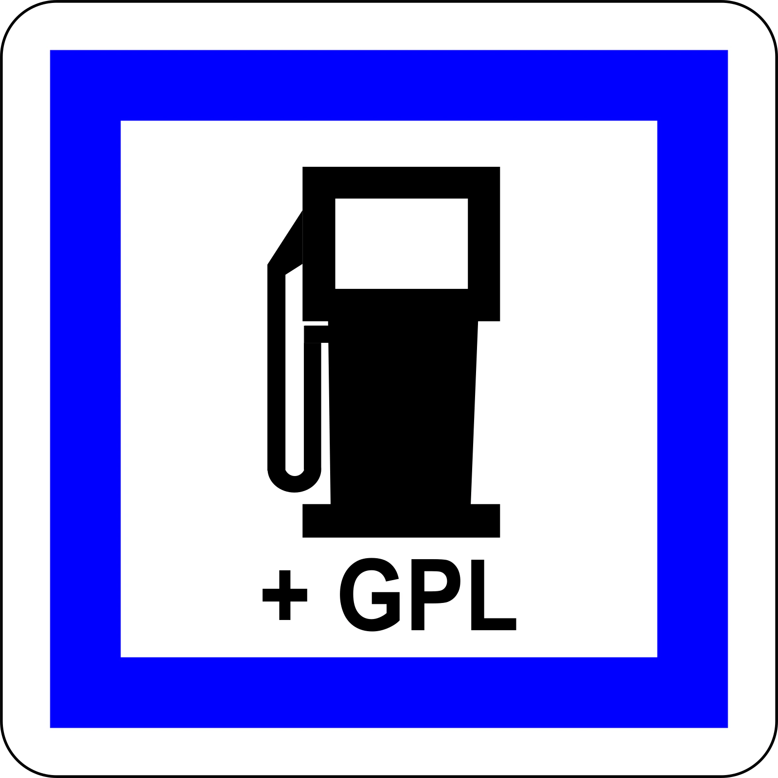 CE15c - Gasolina y gas licuado de petróleo señal de tráfico