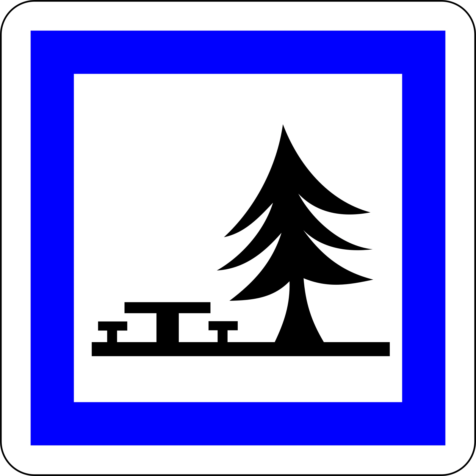CE7 - Picknickplatz Verkehrsschild