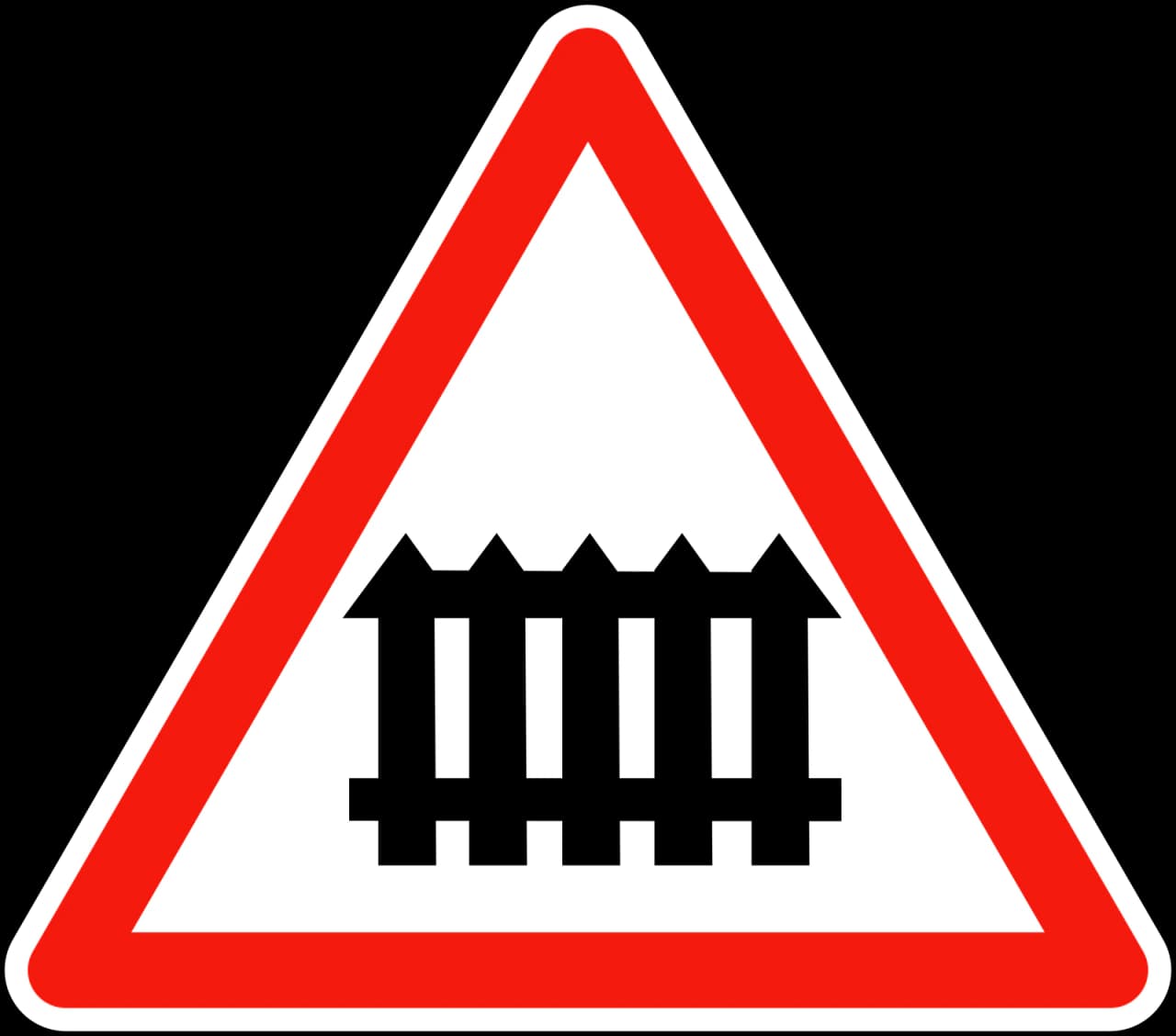 A7 - Bahnübergang mit Schranken Verkehrsschild