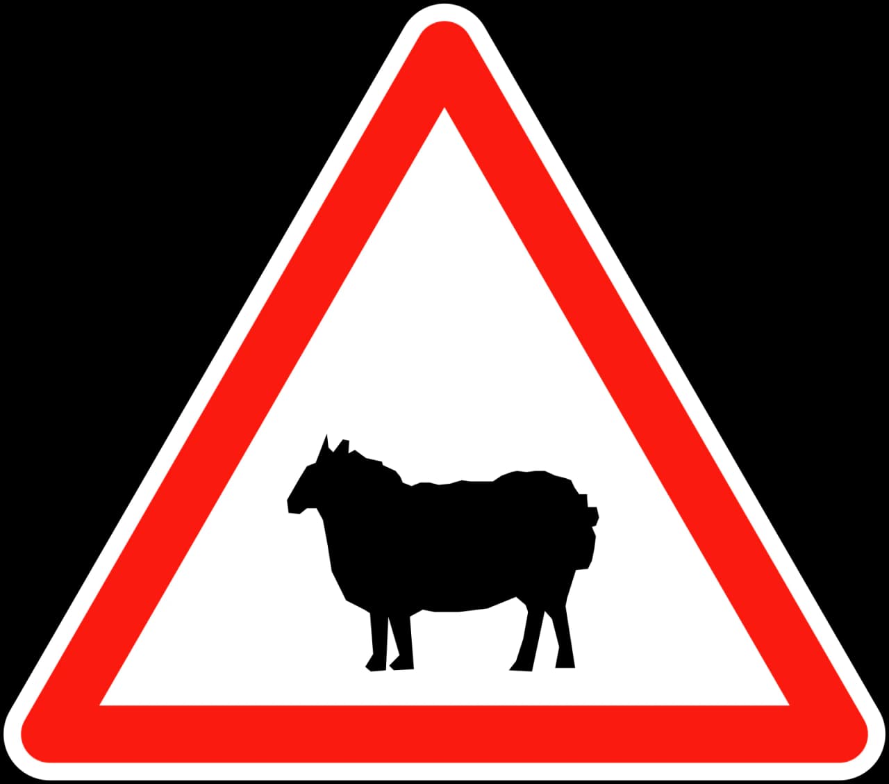 A15a - Panneau routier Moutons