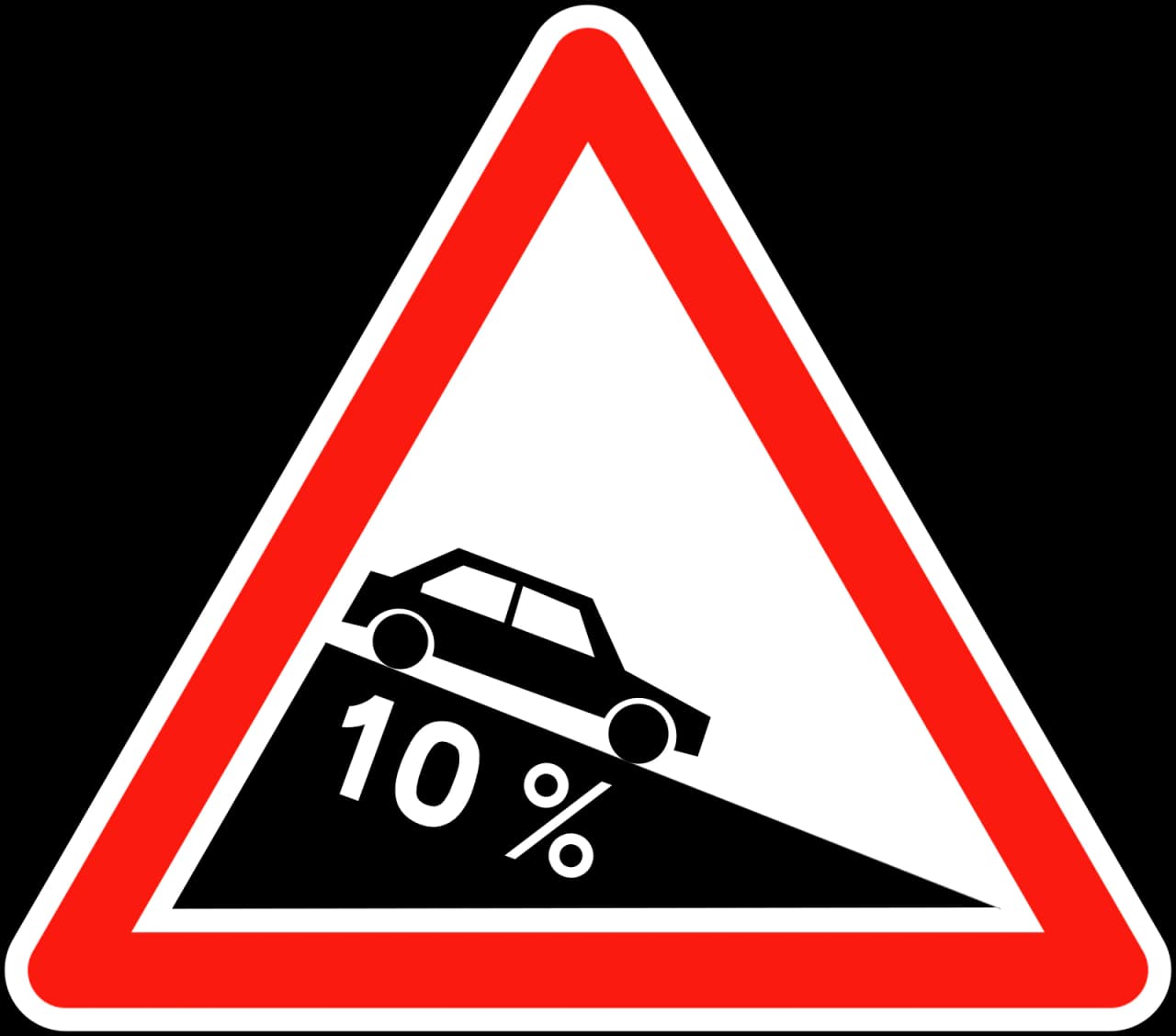 A16 - Panneau routier Forte descente