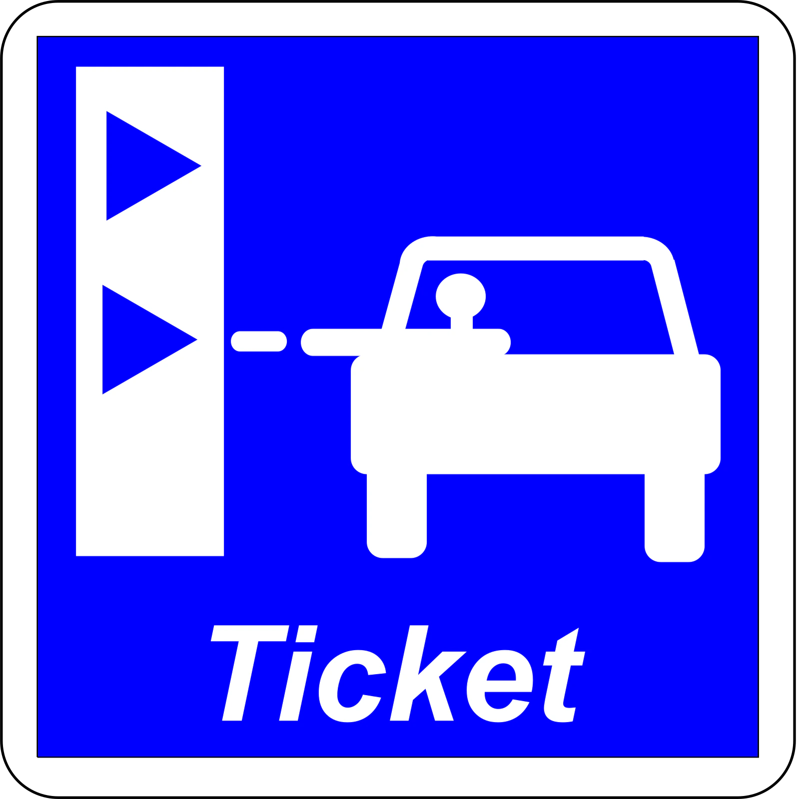 C62 - Panneau routier Point de marquage de ticket de péage