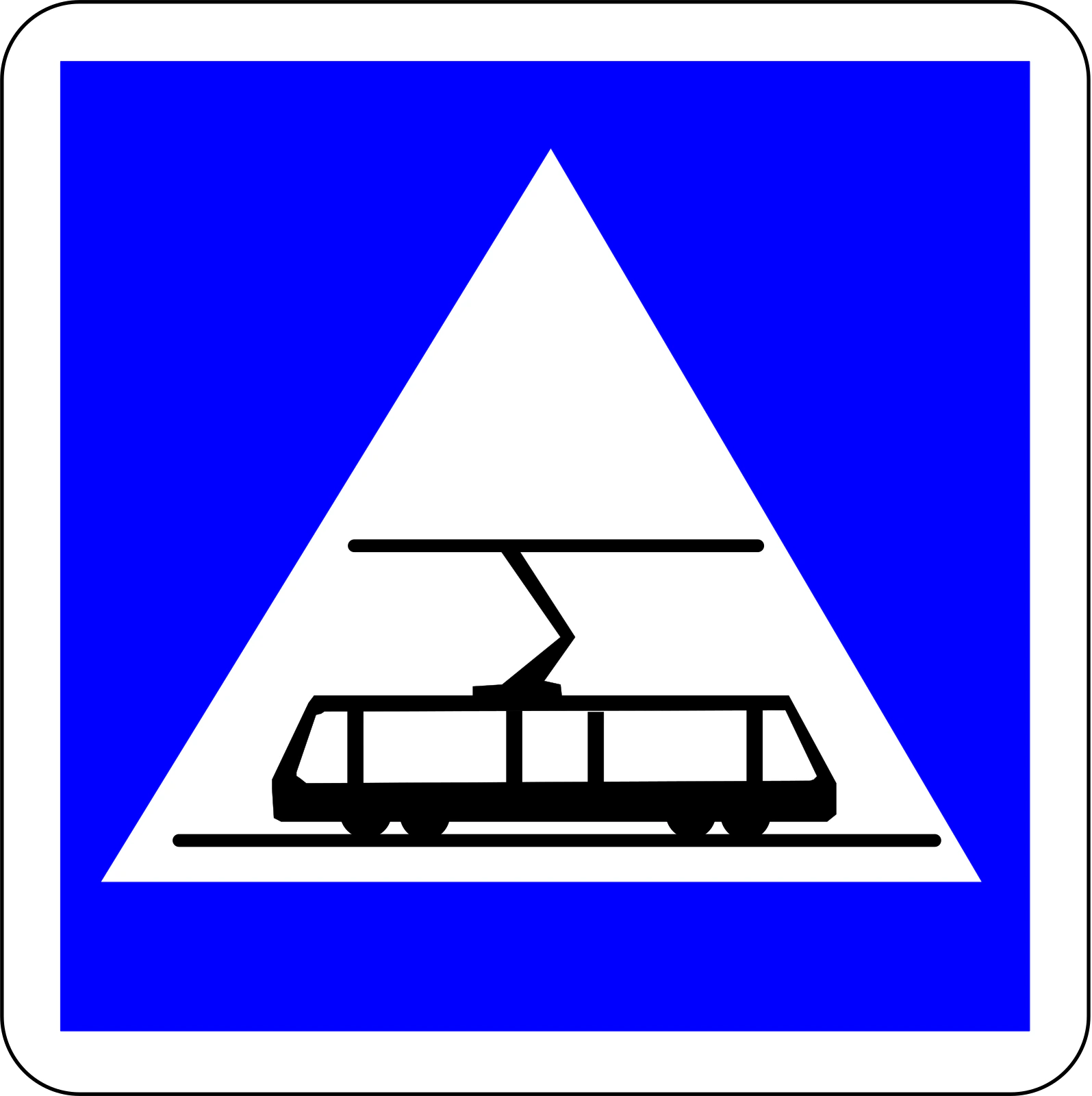 C20c - Panneau routier Passage de tramway