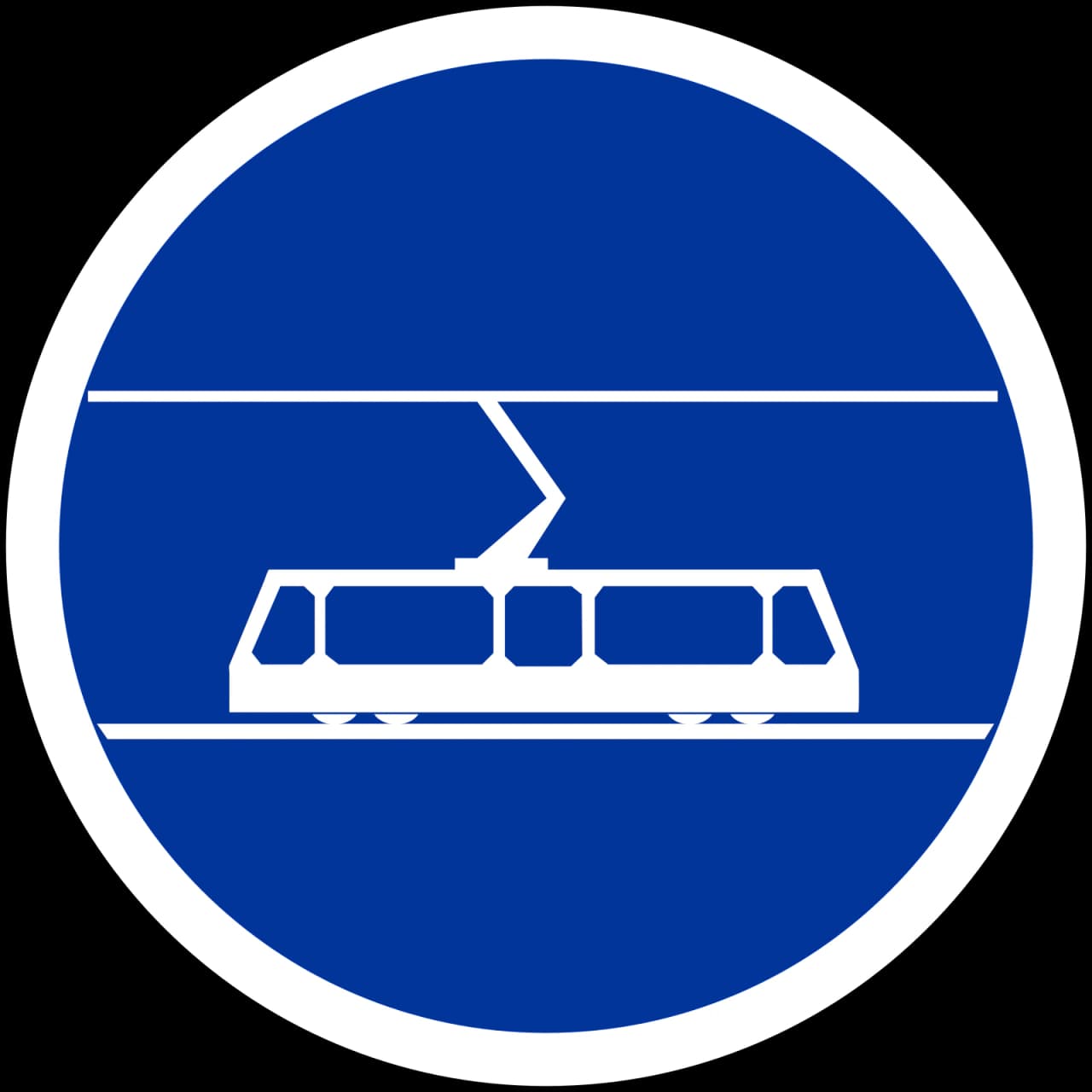 B27b - Pas tramwajowy znak drogowy