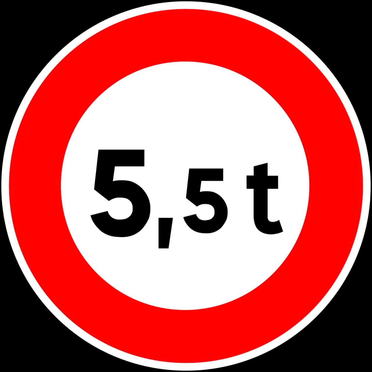 B13 - Gewichtsbeschränkung Verkehrsschild