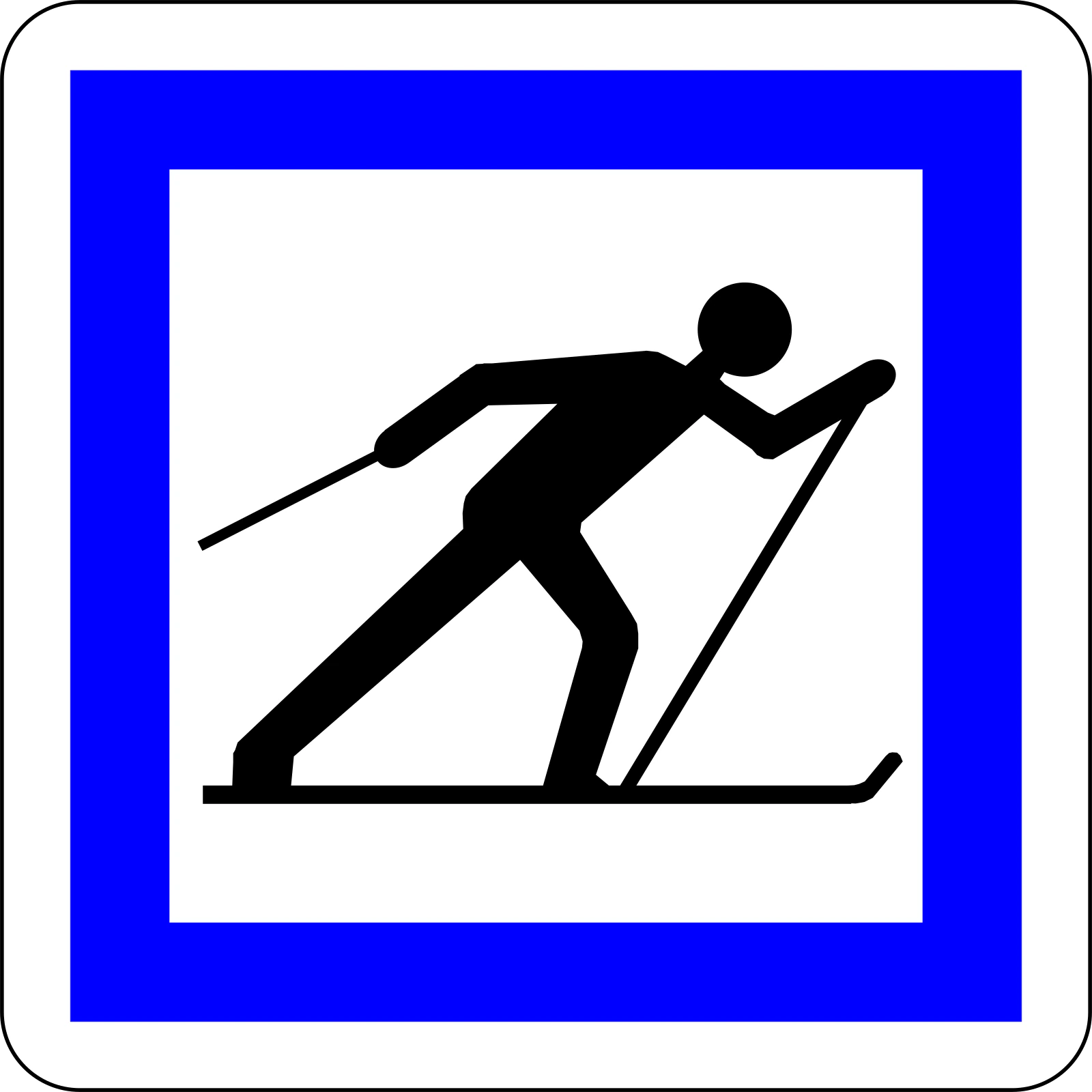 CE6b - Winter-Sport-Route Verkehrsschild