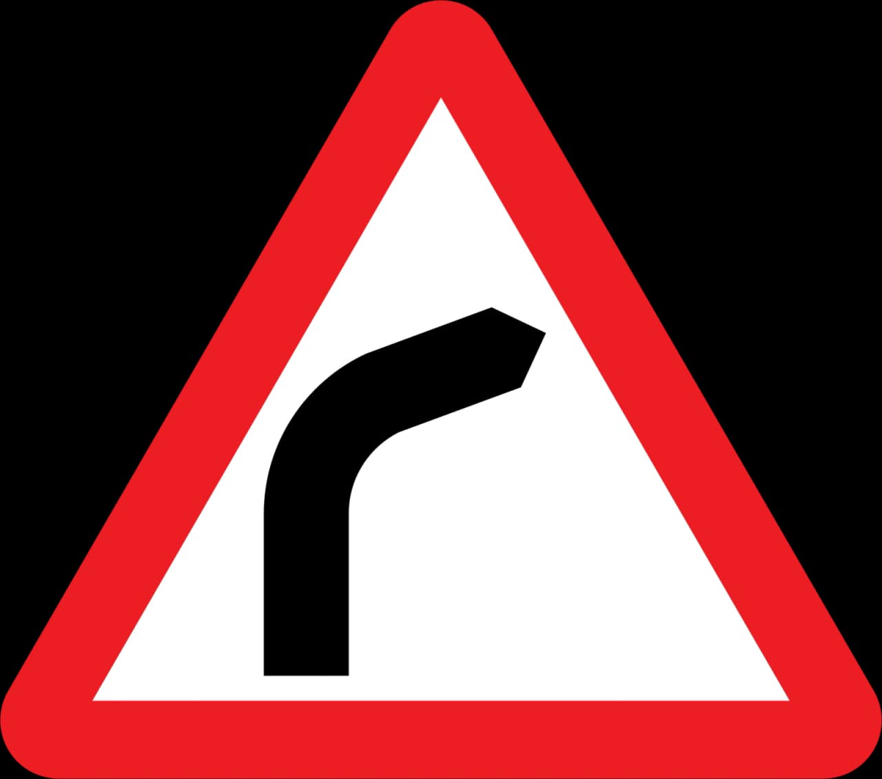 512 - Bend to right road sign