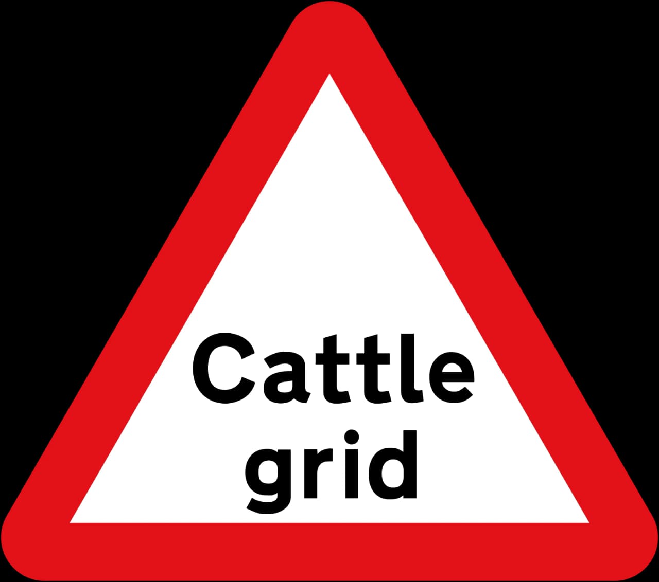 552 - Cattle grid road sign