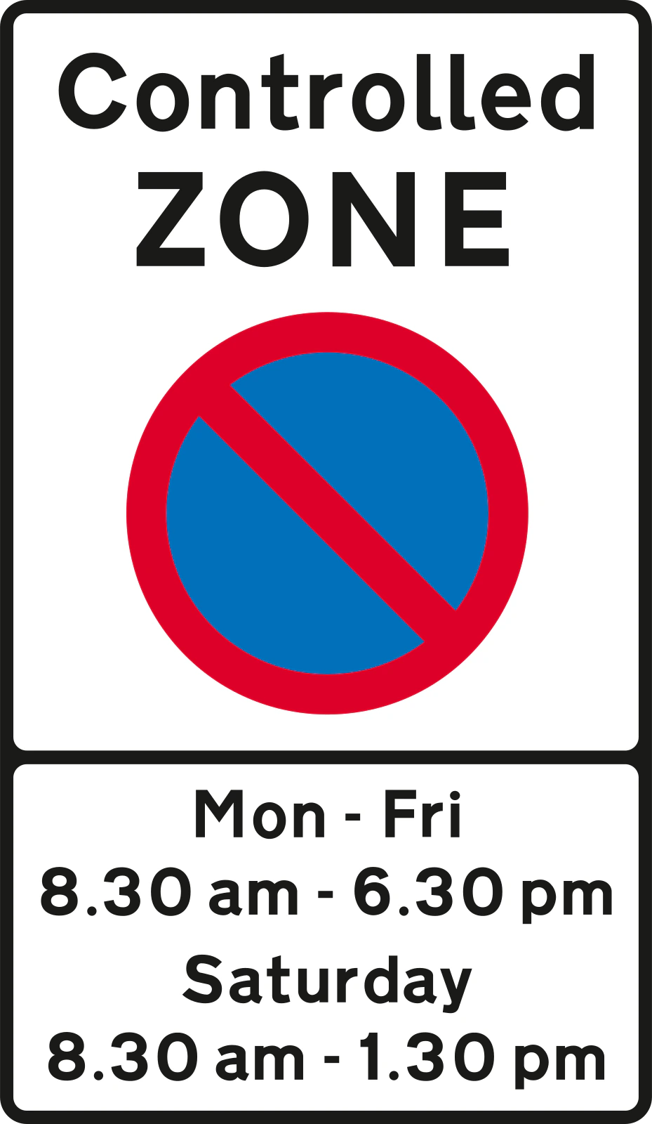 663 - Controlled Parking Zone road sign