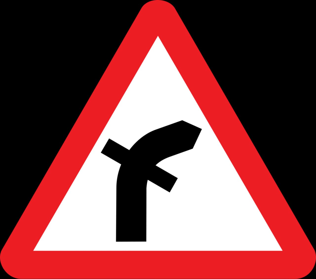 512.3 - Crossroads on a bend road sign