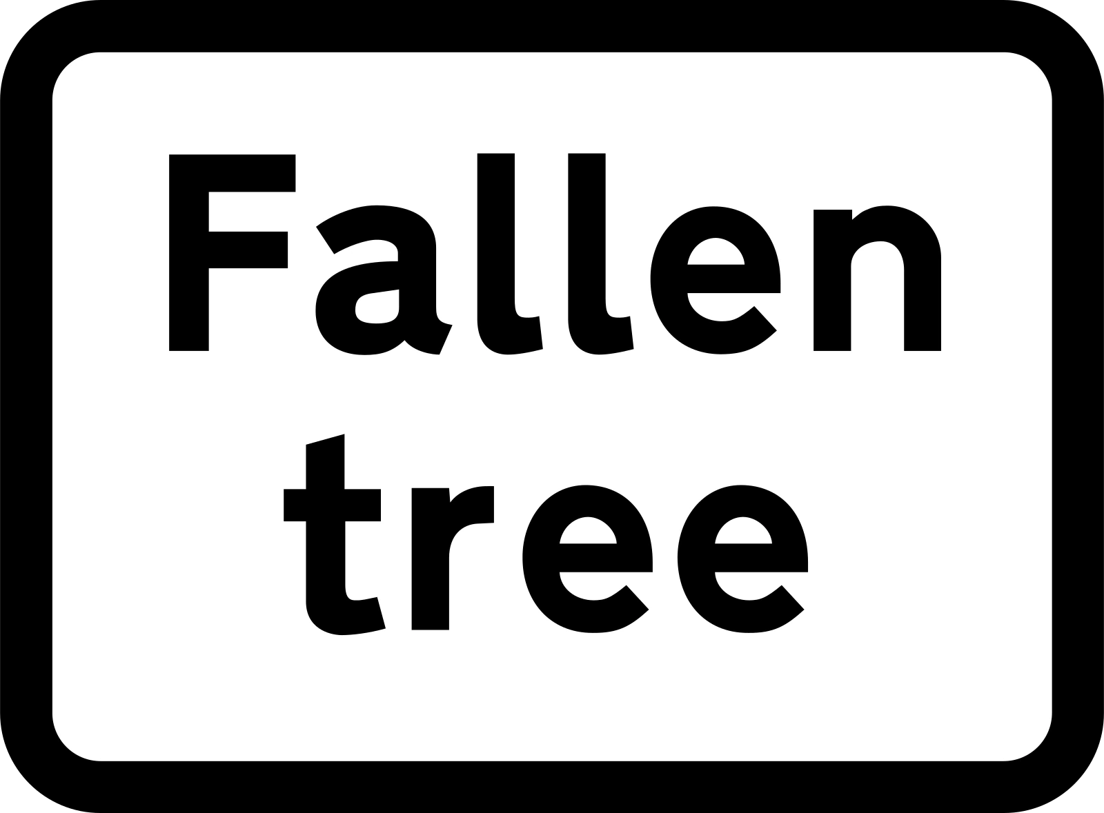 563V6 - Fallen tree road sign