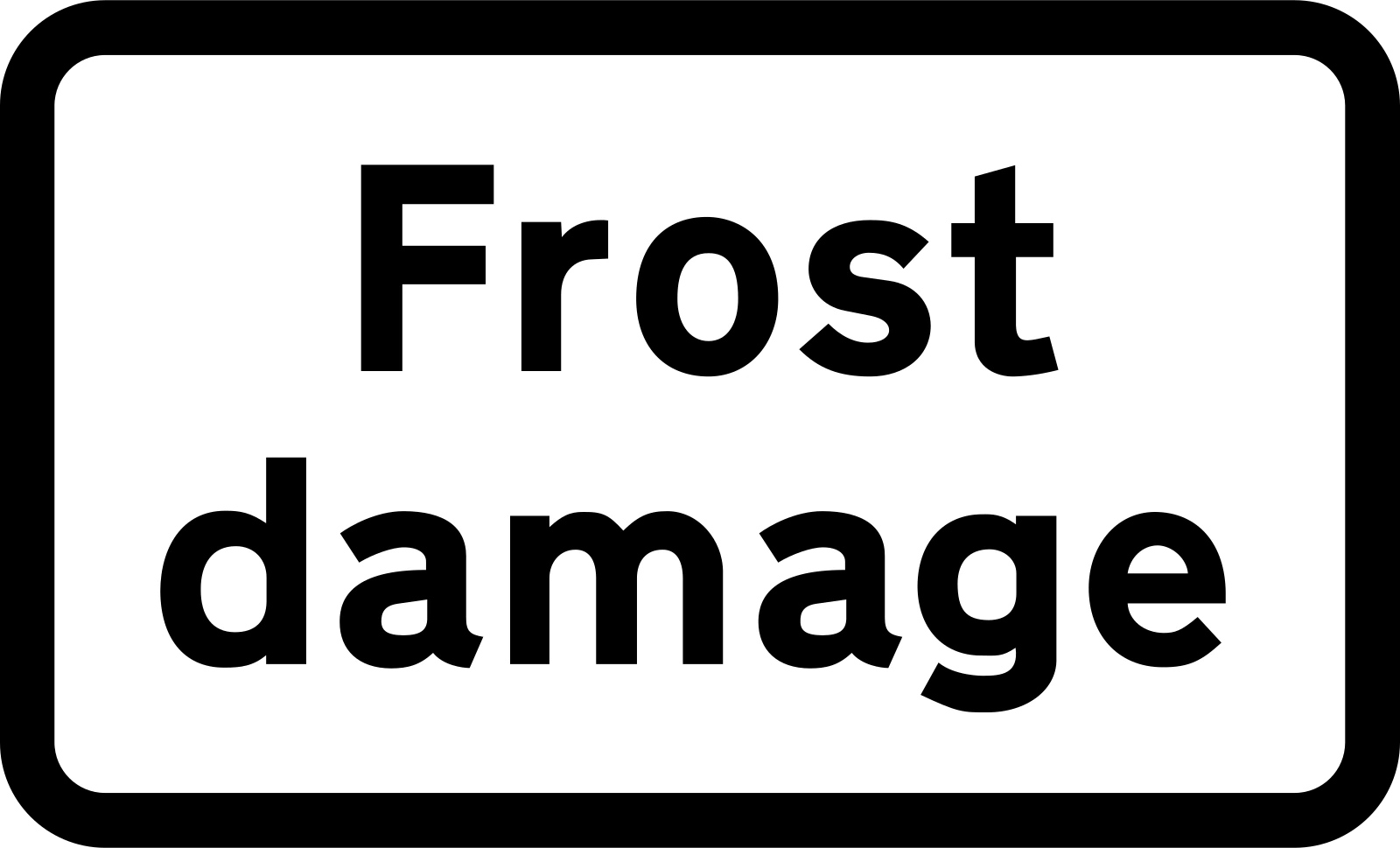 563V8 - Frost damage road sign