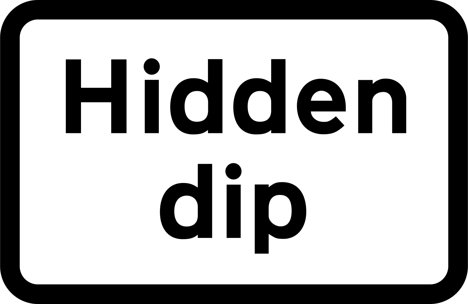 563V9 - Hidden dip road sign