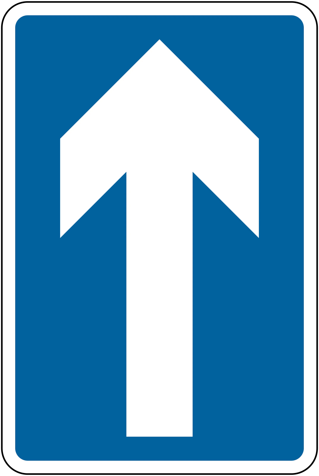 652 - One-way traffic road sign