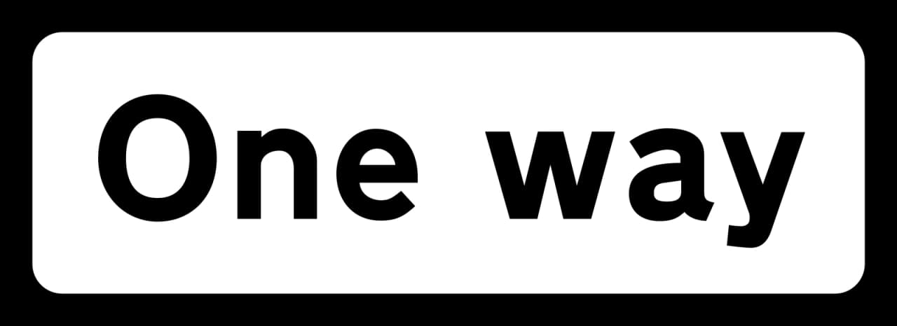607 - One-way plate road sign
