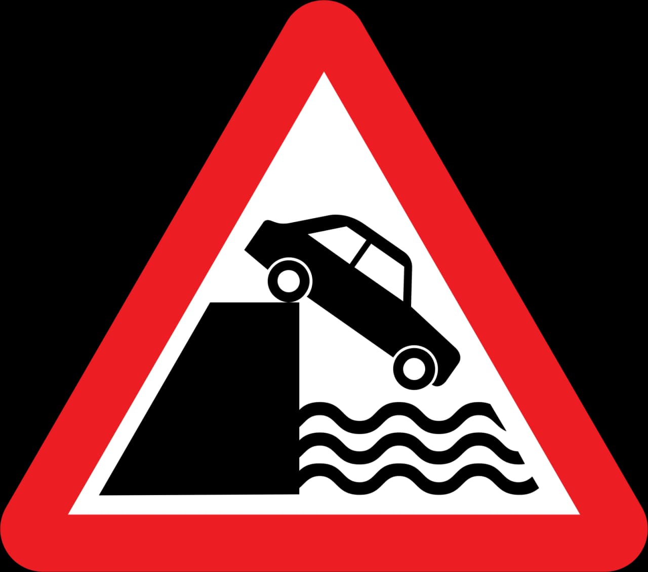 555 - Quayside or river bank road sign