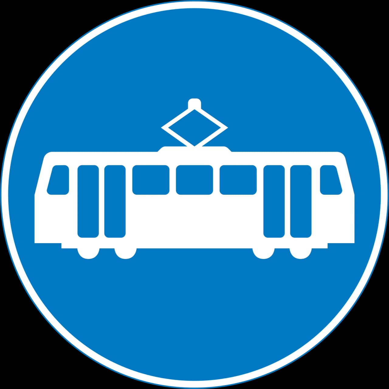 953.1 - Panneau routier Voie réservée aux tramways uniquement