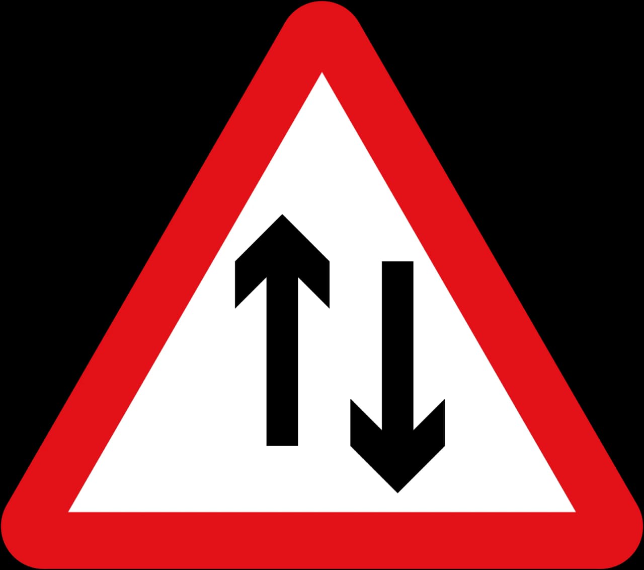 521 - Two-way traffic road sign