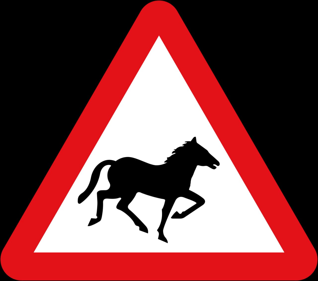 550 - Wildpferde oder Ponys Verkehrsschild