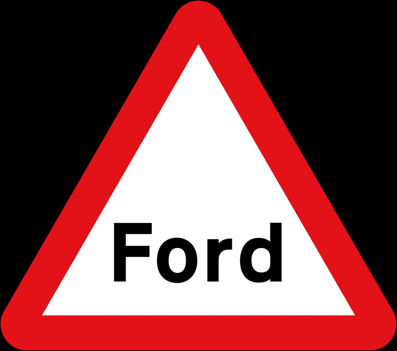 554 - Worded warning road sign