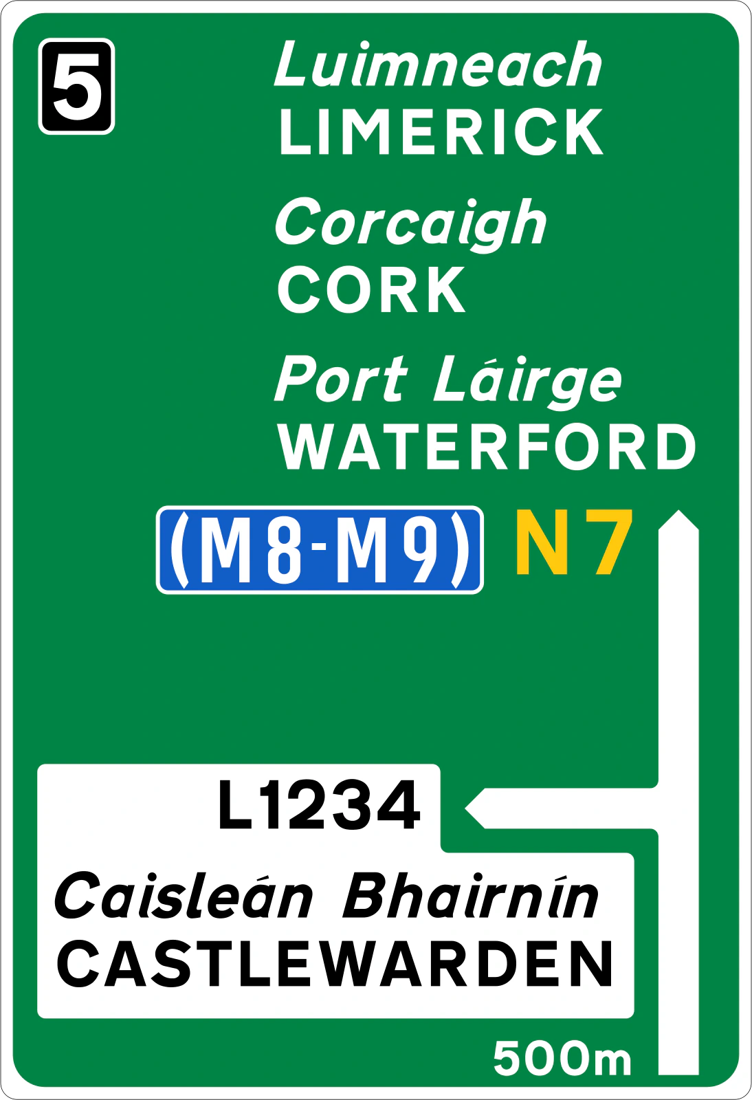 DIR-002 - Map Type Advance Direction Sign road sign