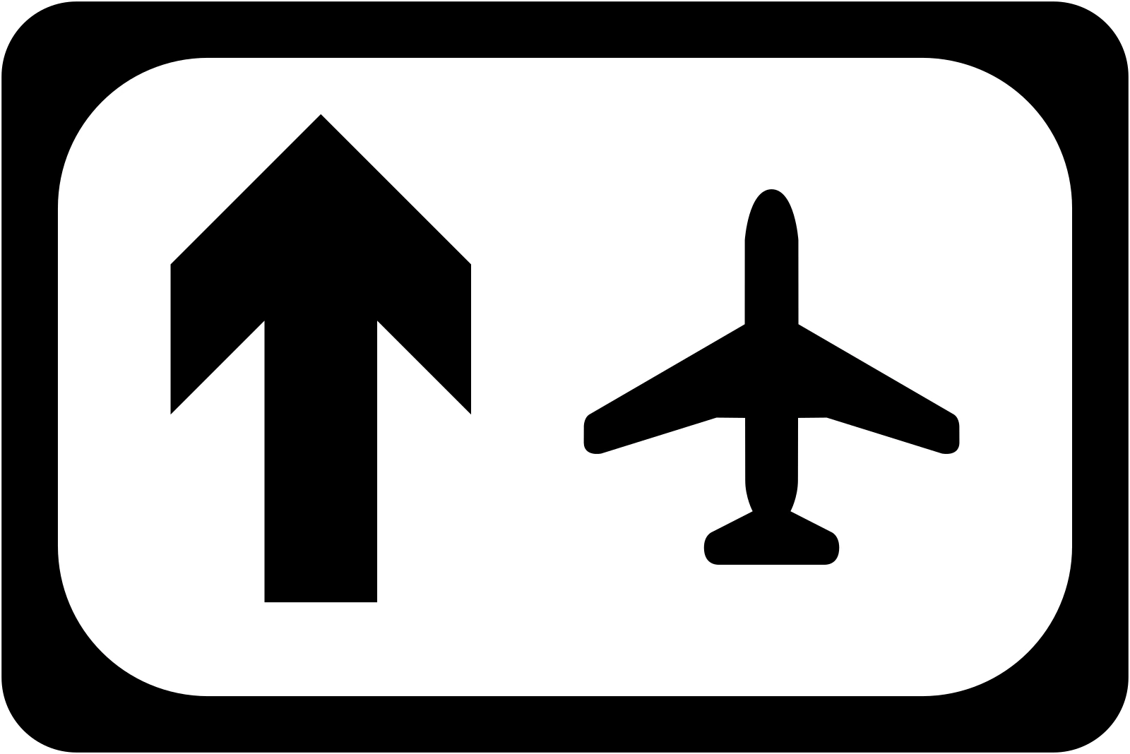F-222A - Airport Advance Direction road sign