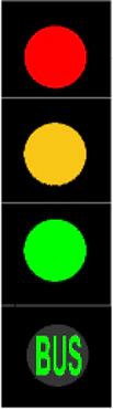 RTS-003 - Semáforo de 4 fases con autobús verde señal de tráfico