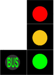 RTS-003 - Semáforo de 4 Fases con Autobús Verde señal de tráfico