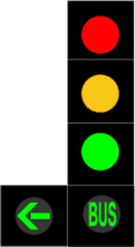 RTS-013 - Semáforo de 5 Aspectos con Autobús y Flecha señal de tráfico