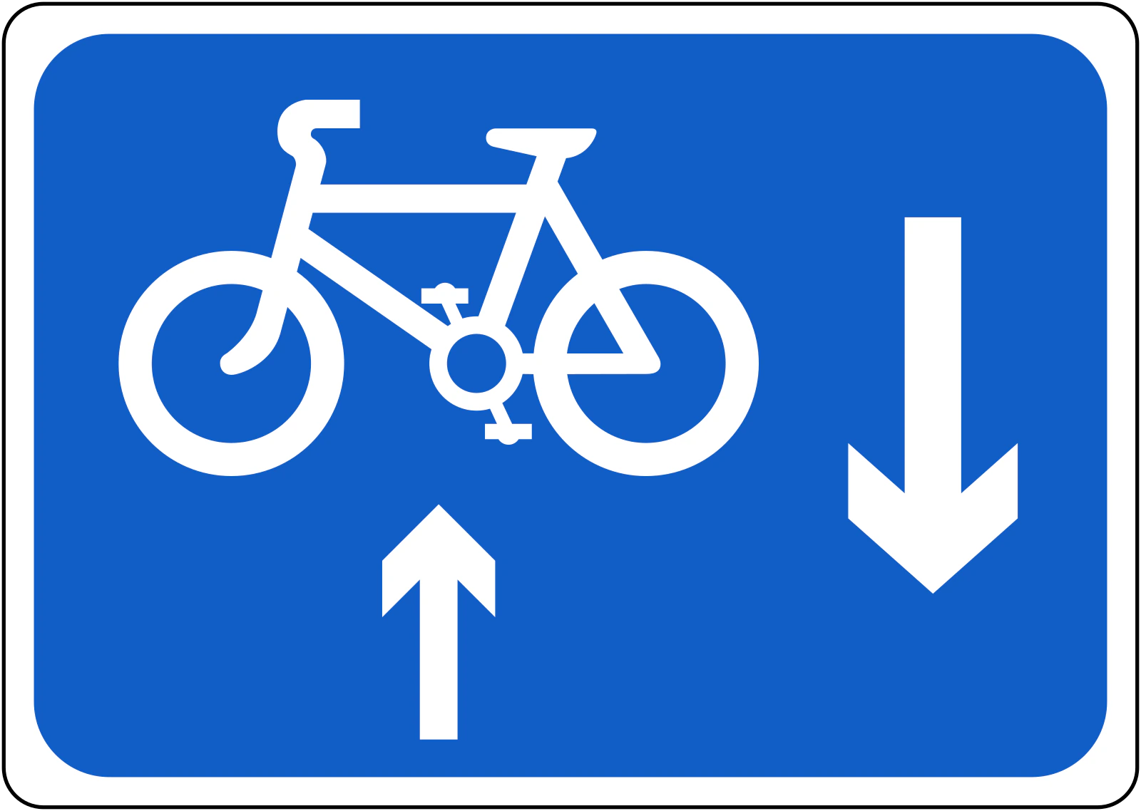 RUS-059B - Gegenfluss Radfahren in Einbahnstraße Verkehrsschild
