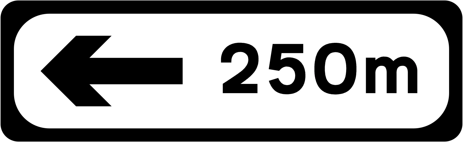 P-004L - Dirección y Distancia - Izquierda señal de tráfico