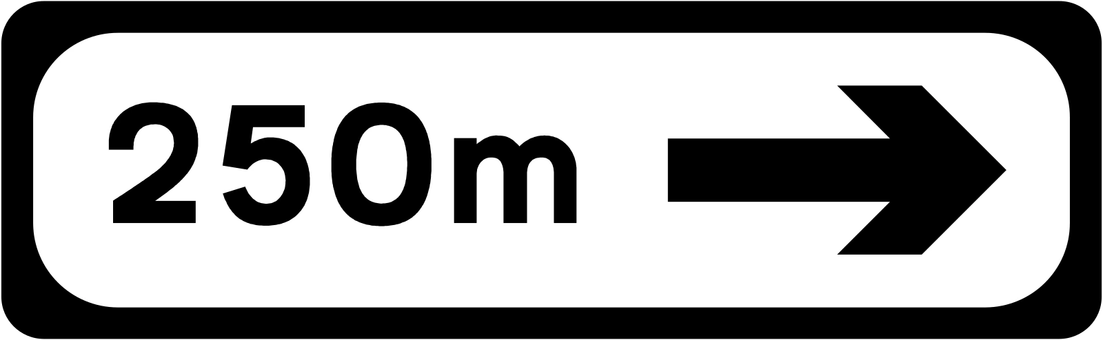 P-004R - Dirección y Distancia - Derecha señal de tráfico