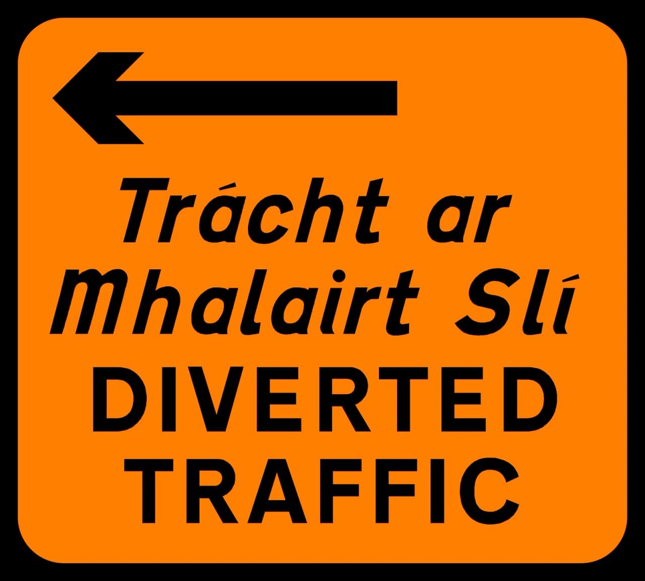 WK-091 - Diverted Traffic (left) road sign