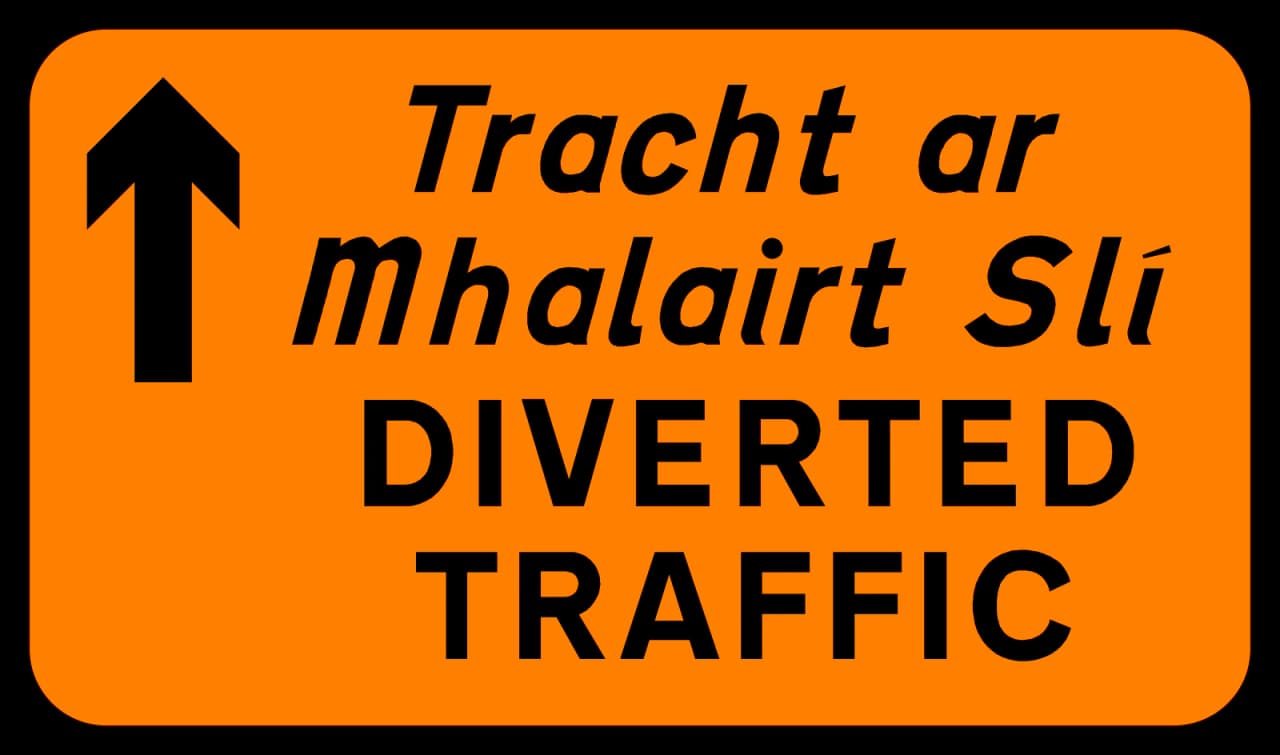 WK-091 - Umlenkung Verkehr (geradeaus) Verkehrsschild
