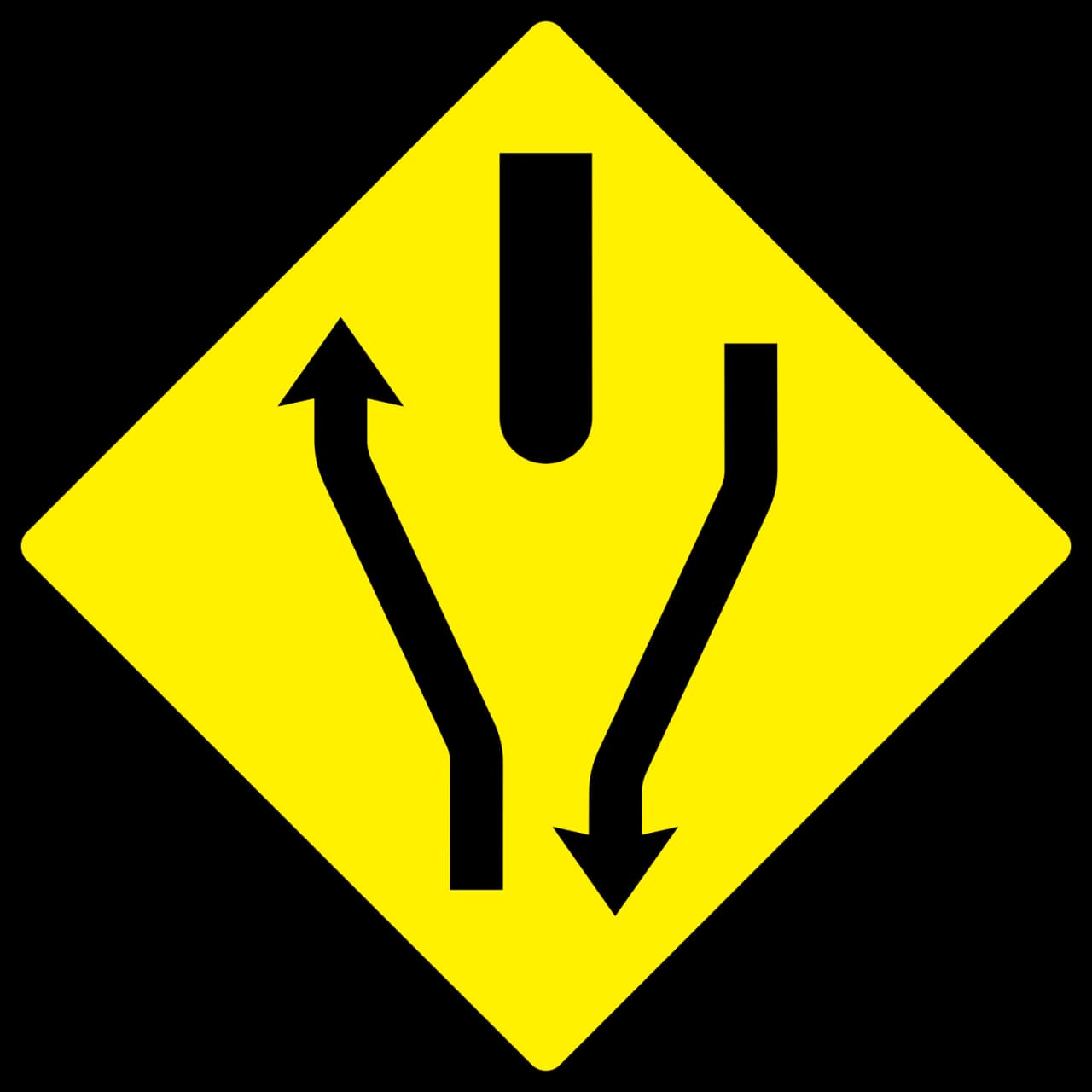 W-094 - División de la carretera señal de tráfico