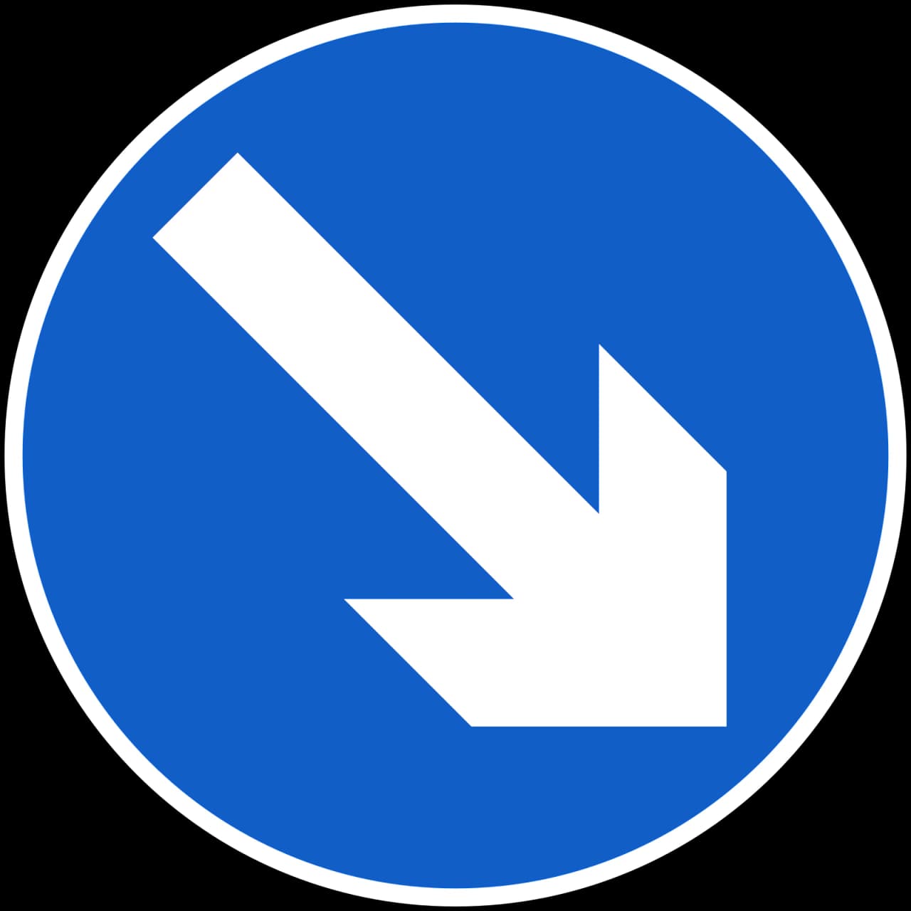 RUS-002 - Keep Right road sign