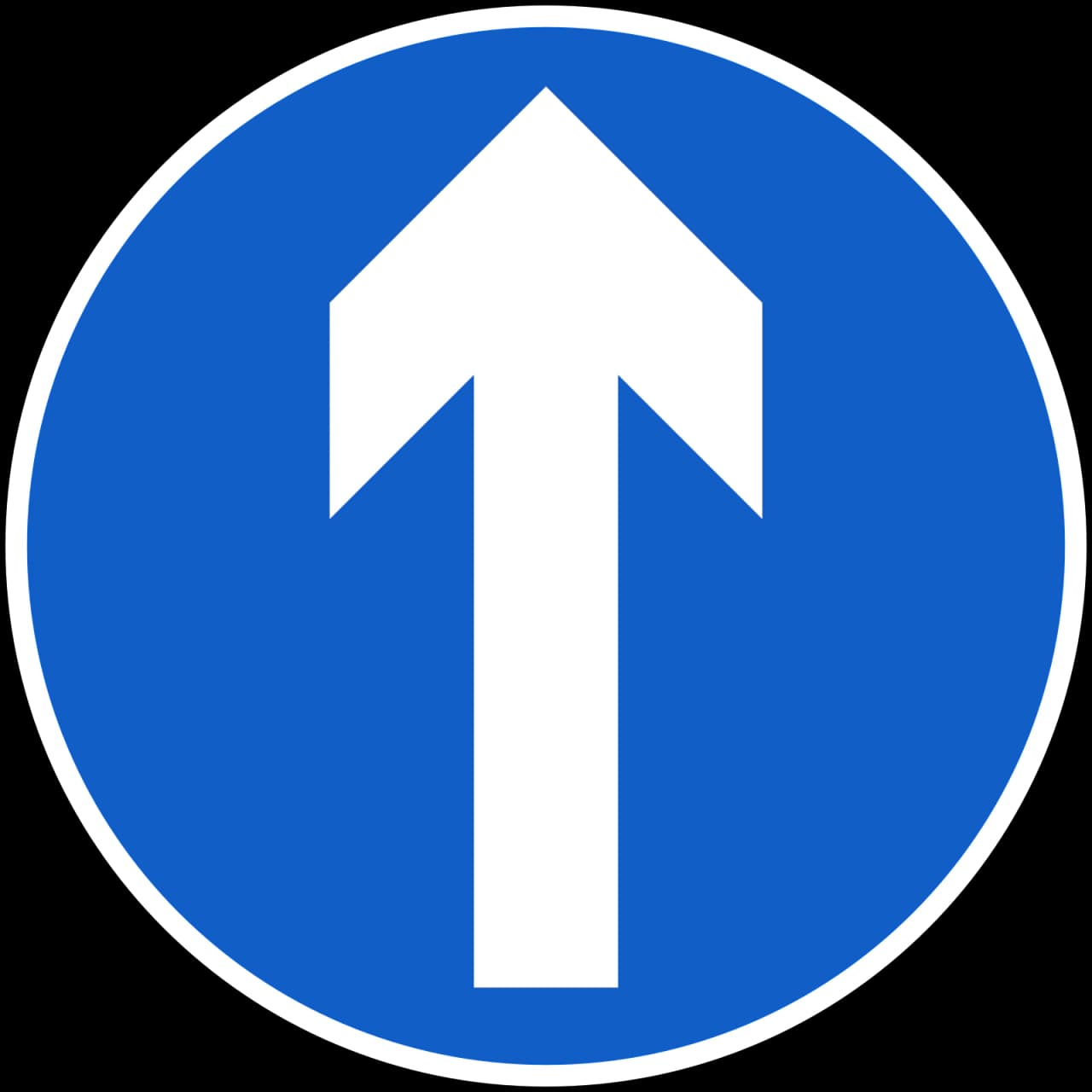 RUS-004 - Keep Straight Ahead road sign