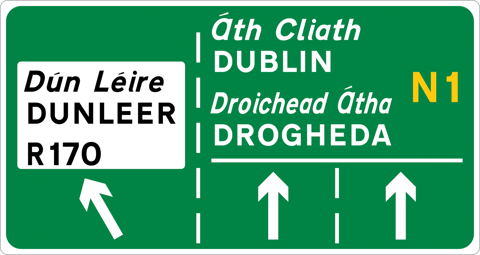 DIR-011 - Lane Destination Sign road sign