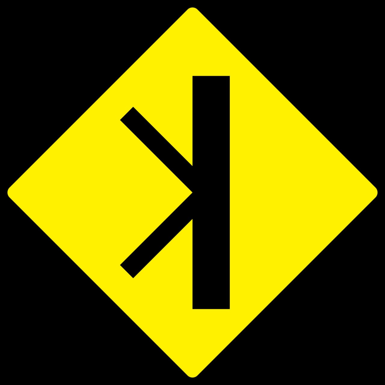 W-032 - Tráfico de Incorporación y Apartado señal de tráfico